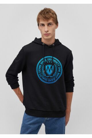 MAVİ ERKEK BASKILI KAPÜŞONLU SWEATSHIRT Siyah 0611721-900