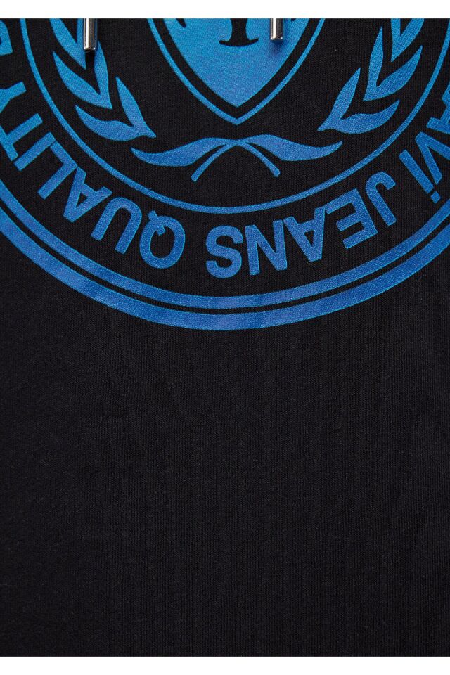 MAVİ ERKEK BASKILI KAPÜŞONLU SWEATSHIRT Siyah 0611721-900