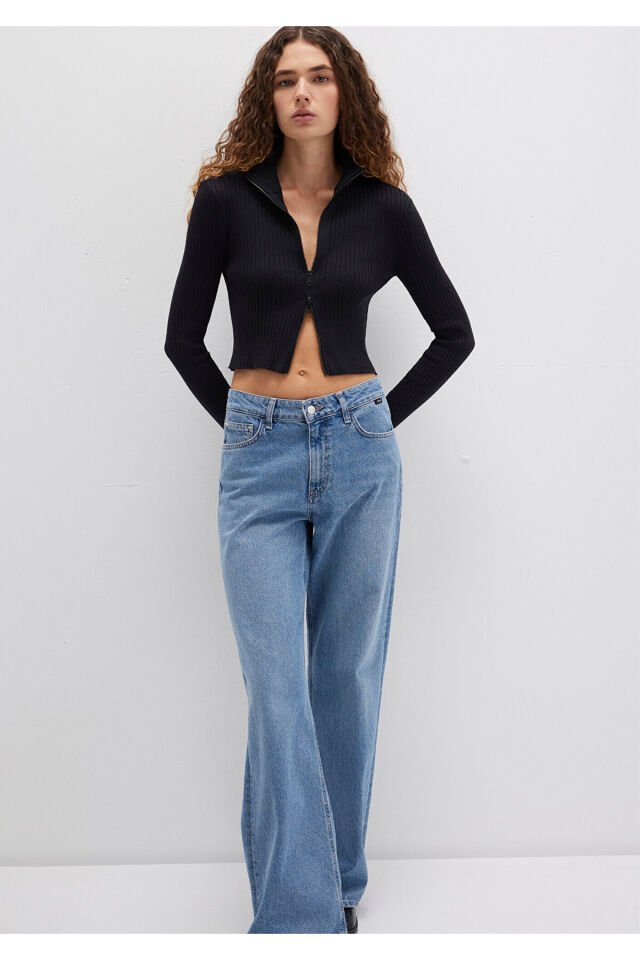 MAVİ KADIN FERMUARLI KAZAK Siyah 171469-900