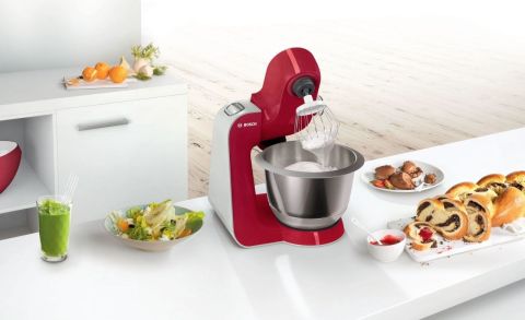 BOSCH MUM58720 SERİE 4 MUTFAK MAKİNESİ MUM 5 1000 W KIRMIZI, GÜMÜŞ MUM58720