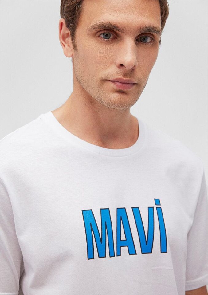 MAVİ ERKEK MAVİ LOGO TİŞÖRT Beyaz 066842-620