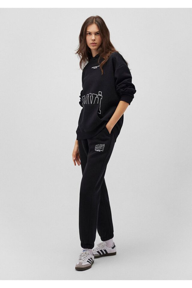 MAVİ KADIN LOGO ÖRME PANTOLON  Siyah 1010800-900