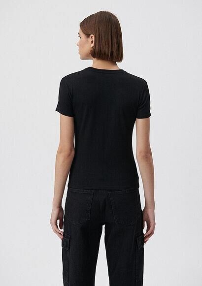 MAVİ KADIN YUVARLAK YAKA BASIC TİŞÖRT SİYAH 1600963-900