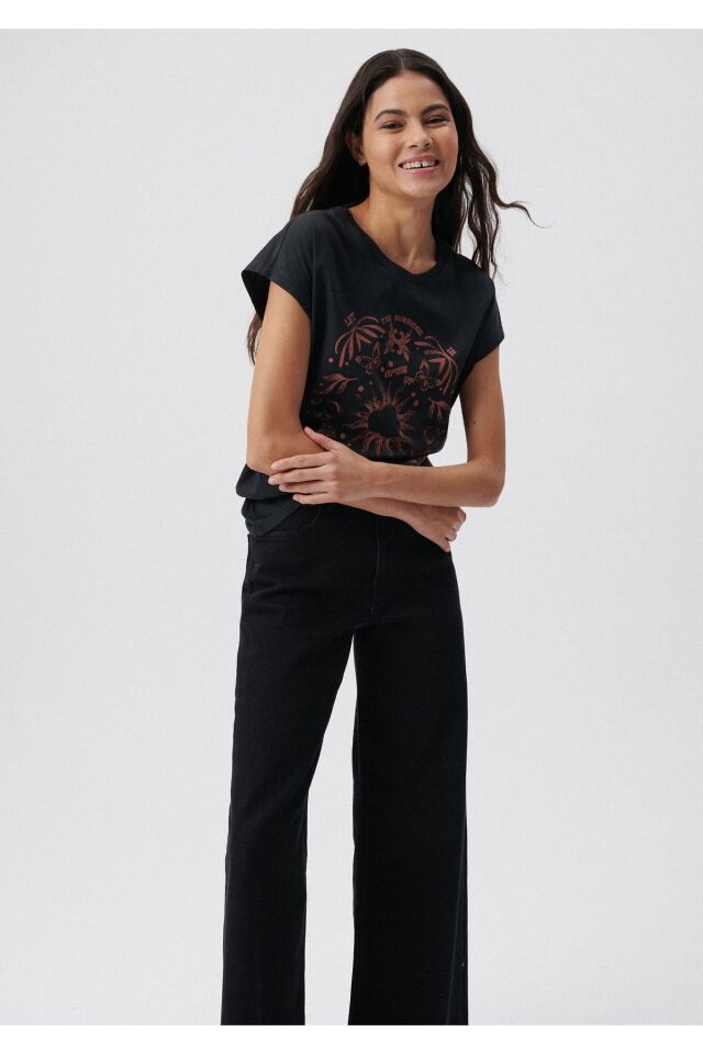 MAVİ KADIN LET THE SUNSHINE BASKILI GRAFİK TİŞÖRT K 1611730-70087