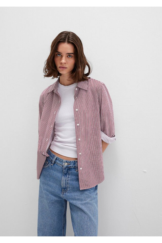 MAVİ KADIN UZUN KOLLU GÖMLEK Sun Dried Tometo Strip 1211199-90724