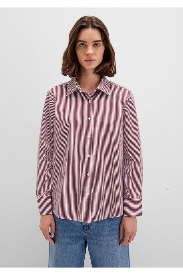 MAVİ KADIN UZUN KOLLU GÖMLEK Sun Dried Tometo Strip 1211199-90724