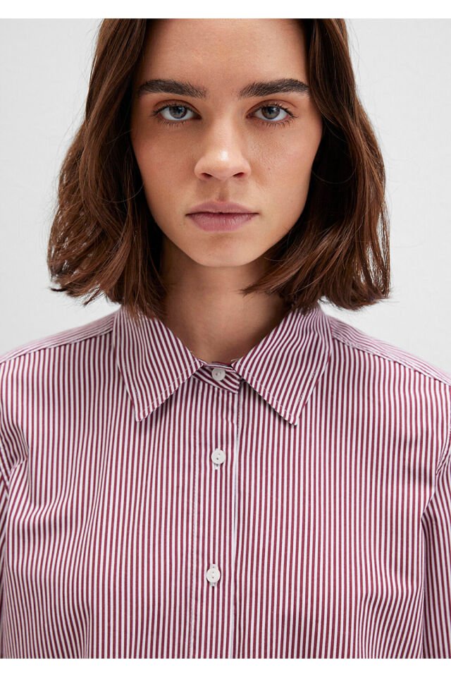 MAVİ KADIN UZUN KOLLU GÖMLEK Sun Dried Tometo Strip 1211199-90724