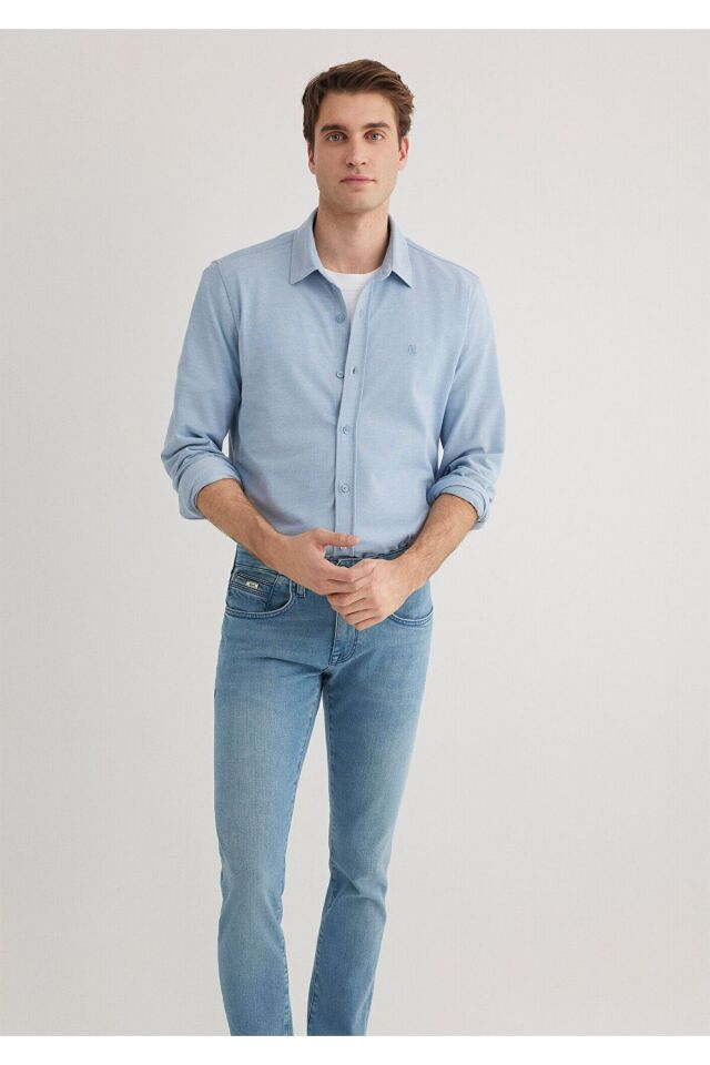MAVİ ERKEK UZUN KOL GÖMLEK  Gölge Mavi 0210294-70730