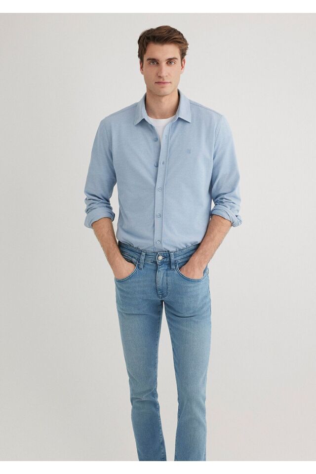 MAVİ ERKEK UZUN KOL GÖMLEK  Gölge Mavi 0210294-70730