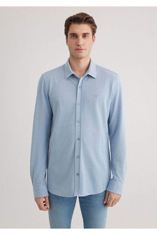 MAVİ ERKEK UZUN KOL GÖMLEK  Gölge Mavi 0210294-70730