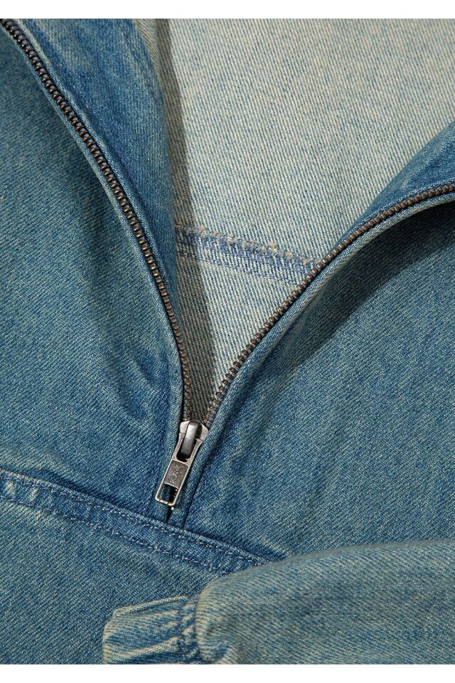 MAVİ ERKEK HALF ZIP GÖMLEK İndigo 0211418-18790