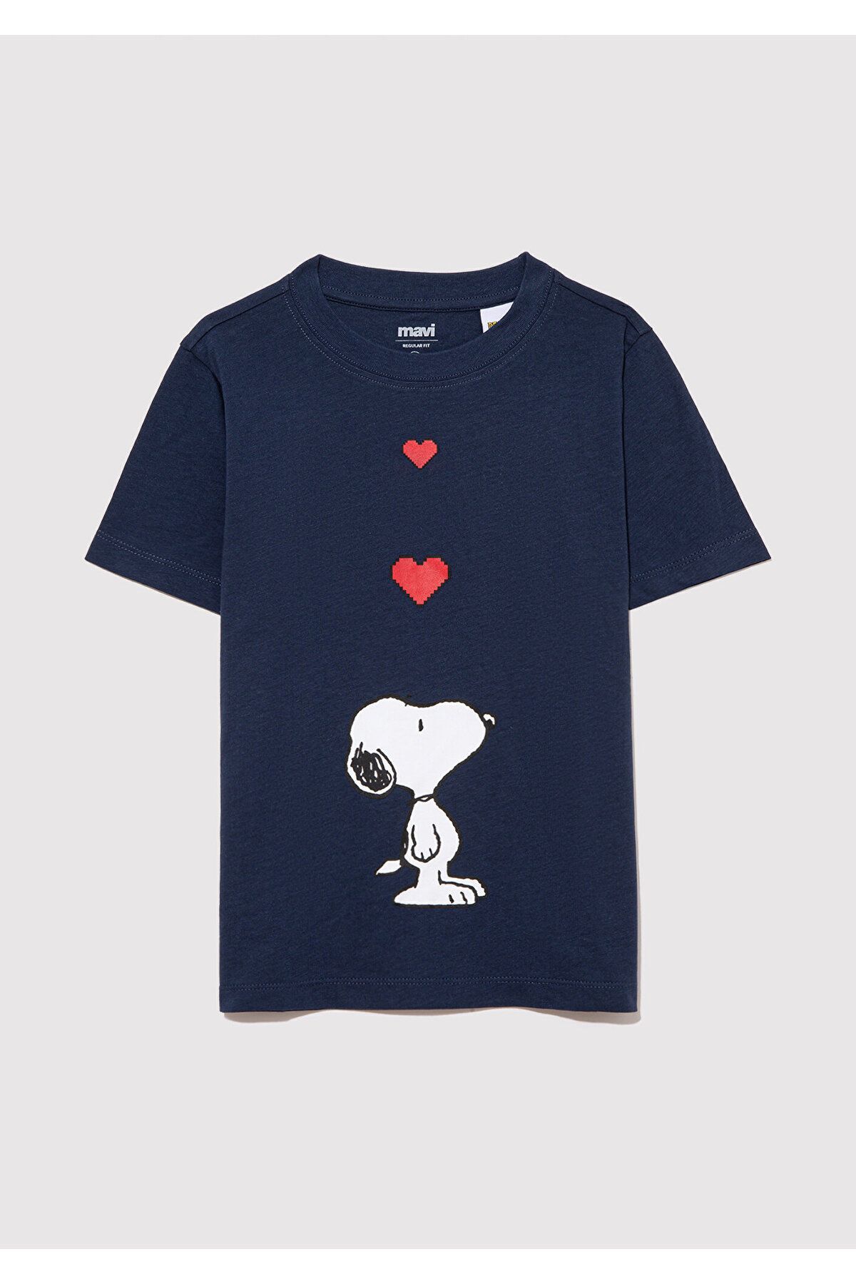 MAVİ ÇOCUK SNOOPY KALP BASKILI TİŞÖRT Koyu Lacivert 7610242-70488