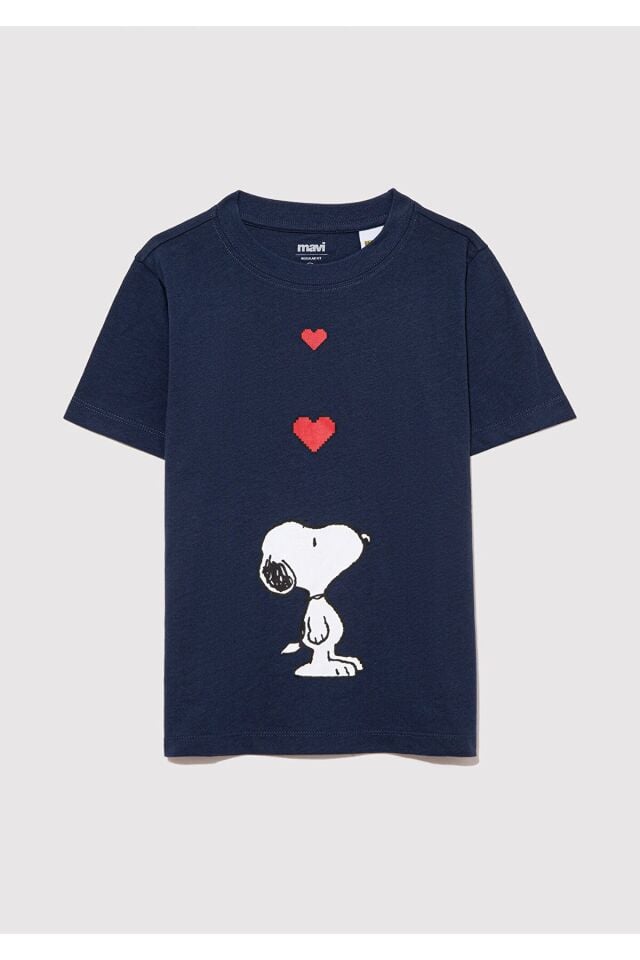 MAVİ ÇOCUK SNOOPY KALP BASKILI TİŞÖRT Koyu Lacivert 7610242-70488