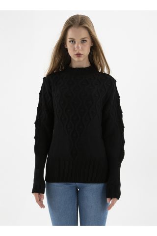 FASHION FRIENDS KADIN YARIM BALIKÇI KAZAK 22K0435K1