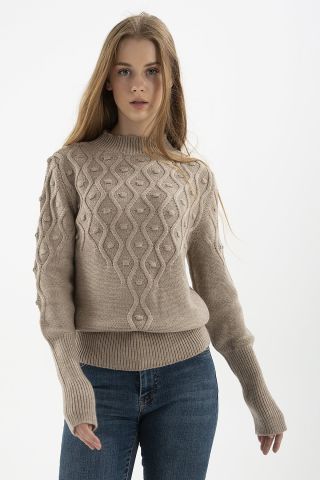 FASHION FRIENDS KADIN YARIM BALIKÇI KAZAK 22K0435K1