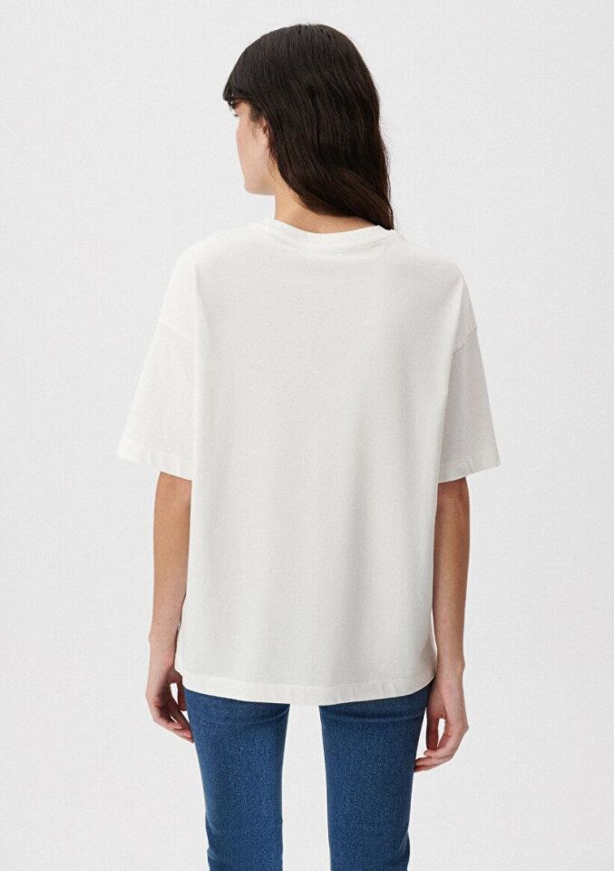 MAVİ KADIN MAVİ LOGO TSHIRT Kırık Beyaz 1611593-70057