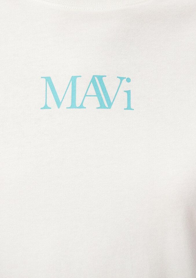 MAVİ KADIN MAVİ LOGO TSHIRT Kırık Beyaz 1611593-70057