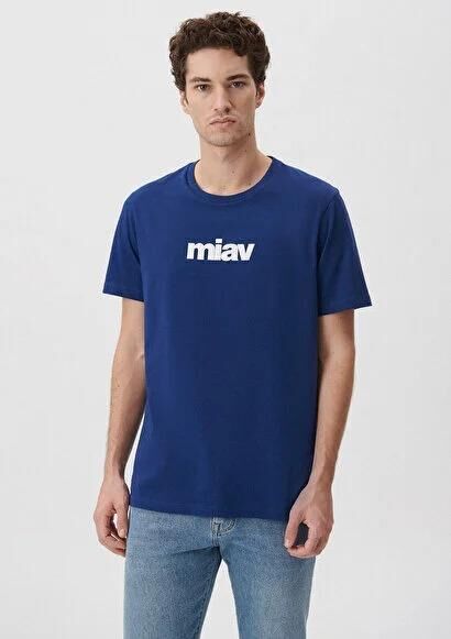 MAVİ ERKEK MİAV BASKILI TİŞÖRT Koyu Saks Mavi 067153-70722