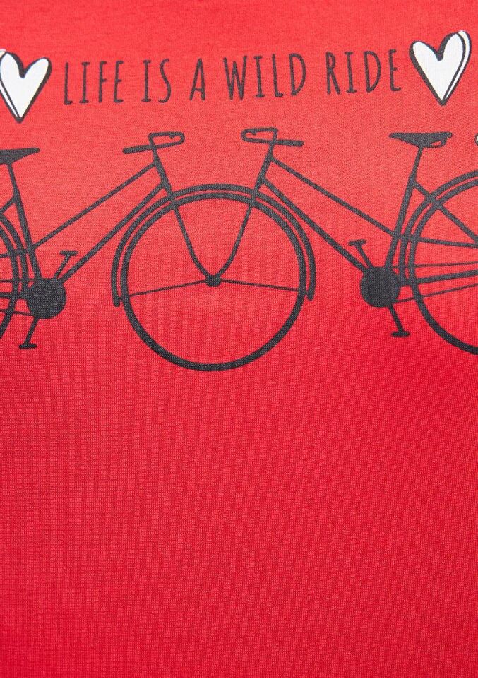 MAVİ KADIN BİSİKLET BASKILI GRAFIK TIŞORT Nar Çiçeğ 1612215-71083