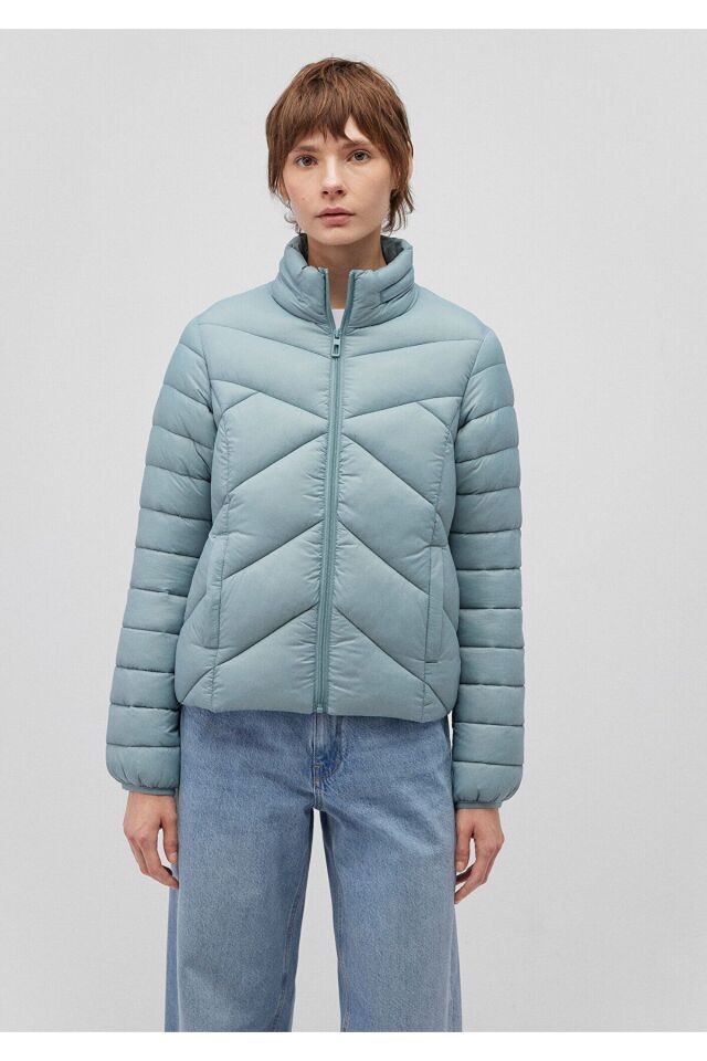 MAVİ KADIN DİK YAKA CEKET Soluk Mavi 110698-34521