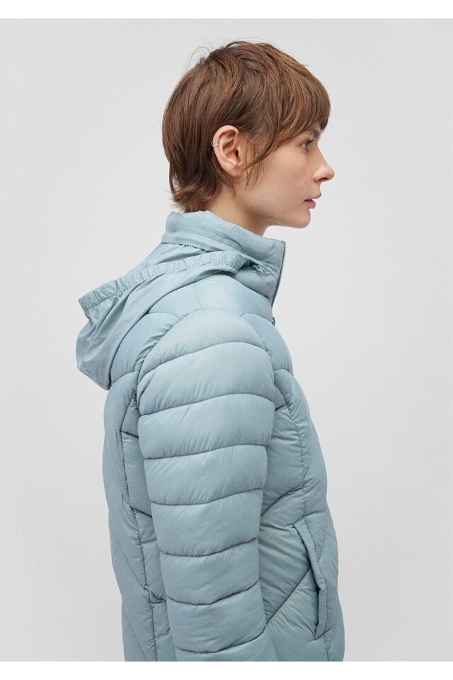 MAVİ KADIN DİK YAKA CEKET Soluk Mavi 110698-34521