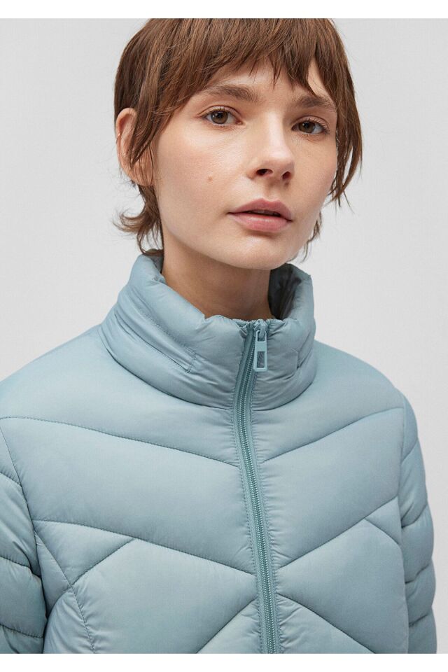 MAVİ KADIN DİK YAKA CEKET Soluk Mavi 110698-34521