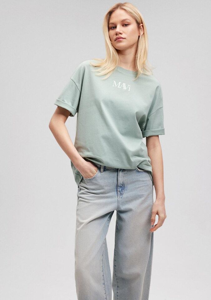 MAVİ KADIN MAVİ LOGO TSHIRT Küf Yeşili 1611593-71787