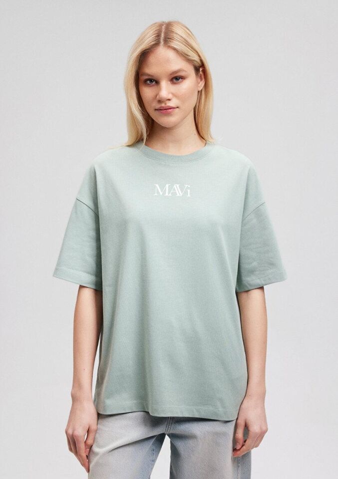 MAVİ KADIN MAVİ LOGO TSHIRT Küf Yeşili 1611593-71787