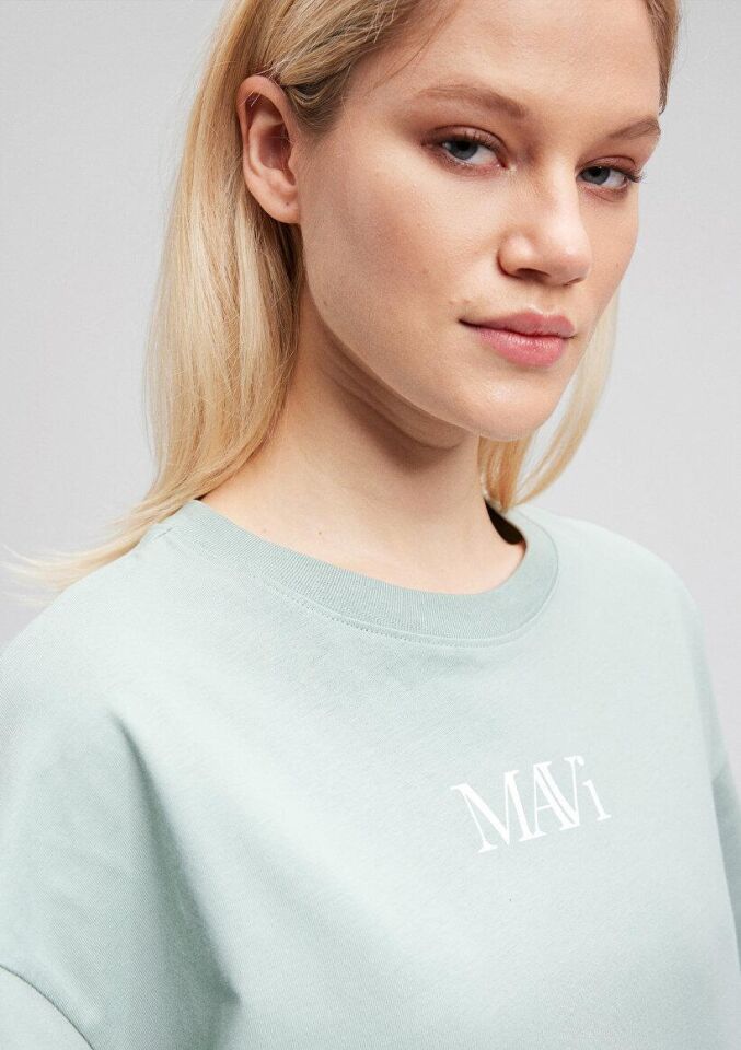 MAVİ KADIN MAVİ LOGO TSHIRT Küf Yeşili 1611593-71787