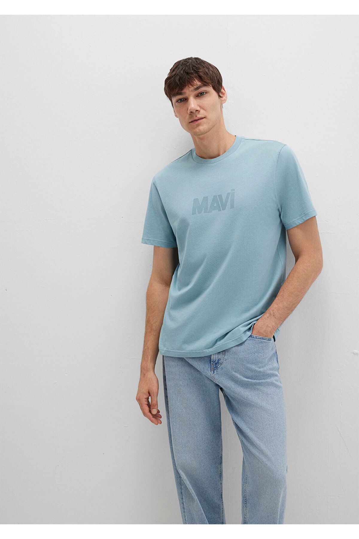 MAVİ ERKEK LOGO TİŞÖRT TAŞ MAVİ 0612896-70838