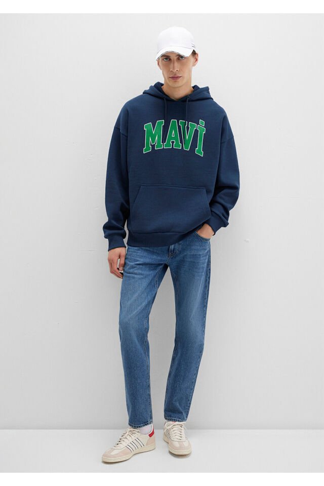 MAVİ ERKEK MAVİ BASKILI SWEATSHIRT Gece Lacivert 067149-29743