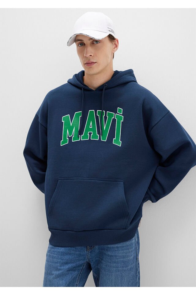 MAVİ ERKEK MAVİ BASKILI SWEATSHIRT Gece Lacivert 067149-29743