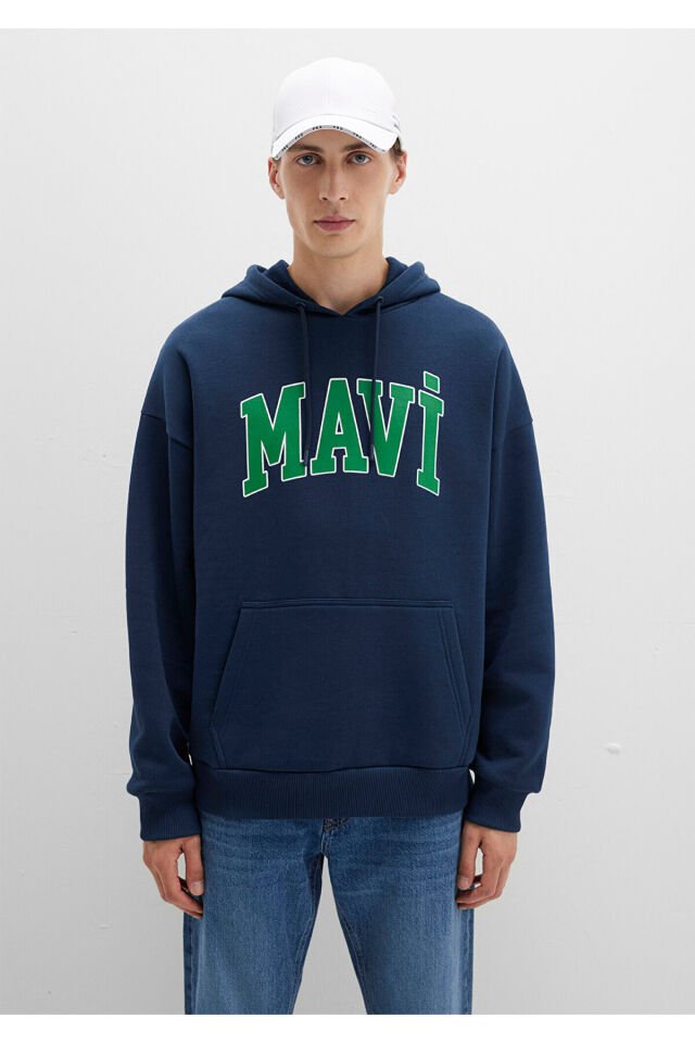 MAVİ ERKEK MAVİ BASKILI SWEATSHIRT Gece Lacivert 067149-29743