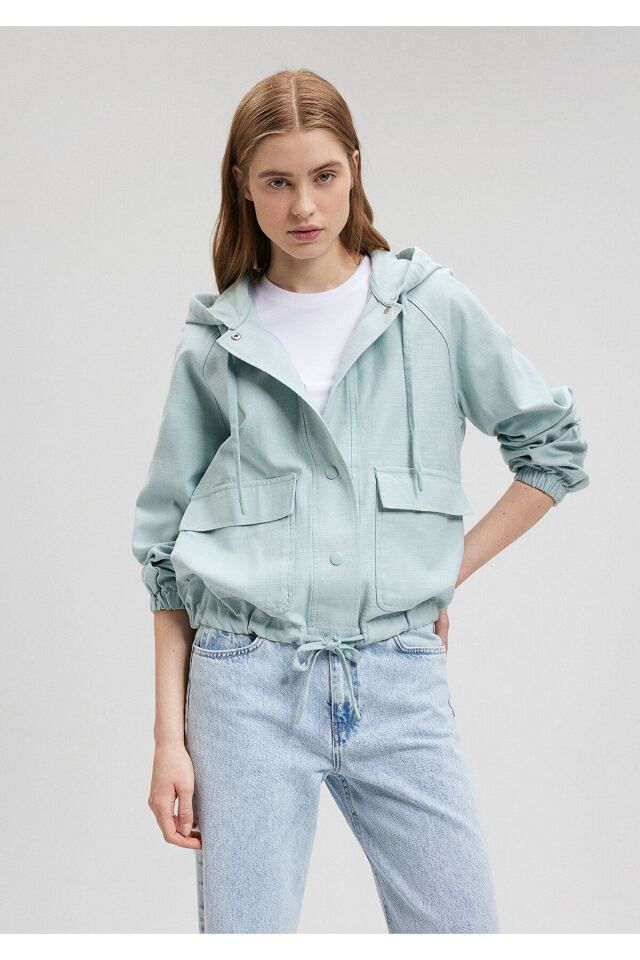 MAVİ KADIN KAPÜŞONLU CEKET Mint 110775-33989