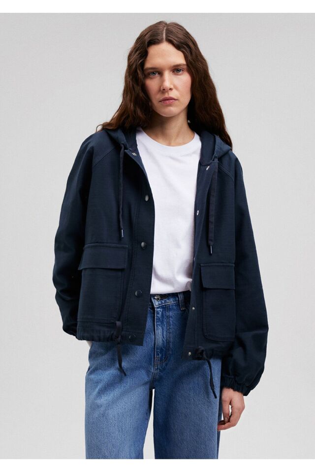 MAVİ KADIN KAPÜŞONLU CEKET Blue Berry 110775-82906