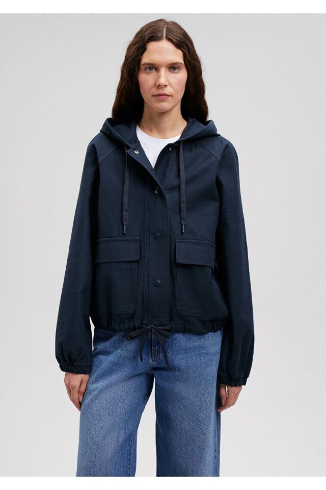 MAVİ KADIN KAPÜŞONLU CEKET Blue Berry 110775-82906