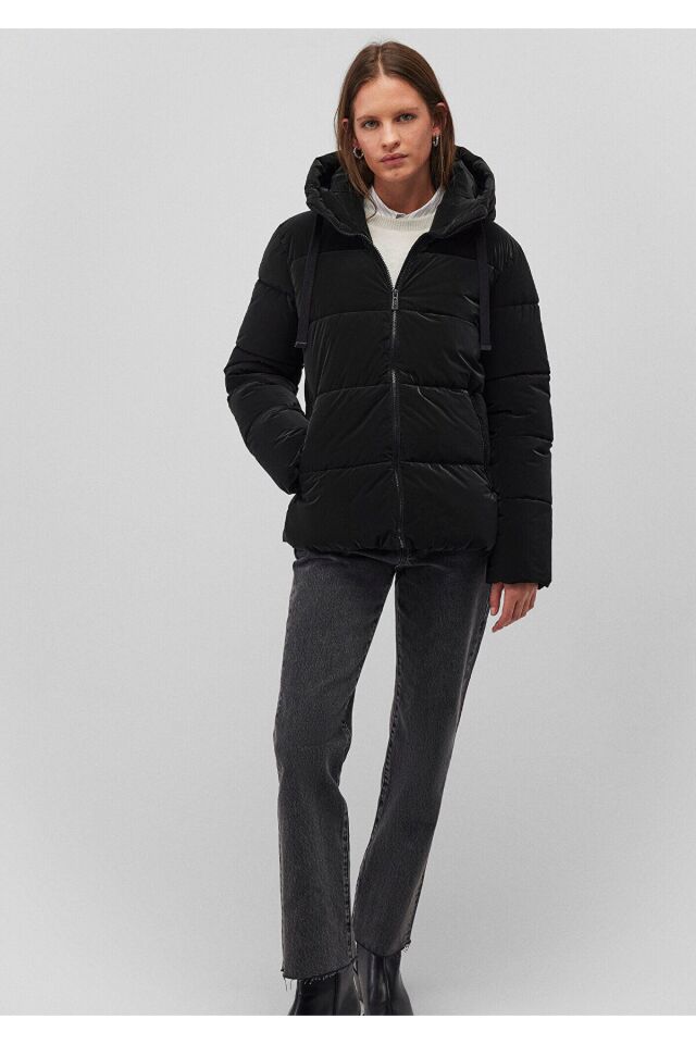 MAVİ KADIN KAPÜŞONLU CEKET Siyah 1110043-900