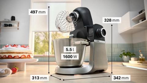 BOSCH SERİE 6 KİTCHEN MACHİNE WİTH SCALE 1600W SİYAH MUMS6ZS00