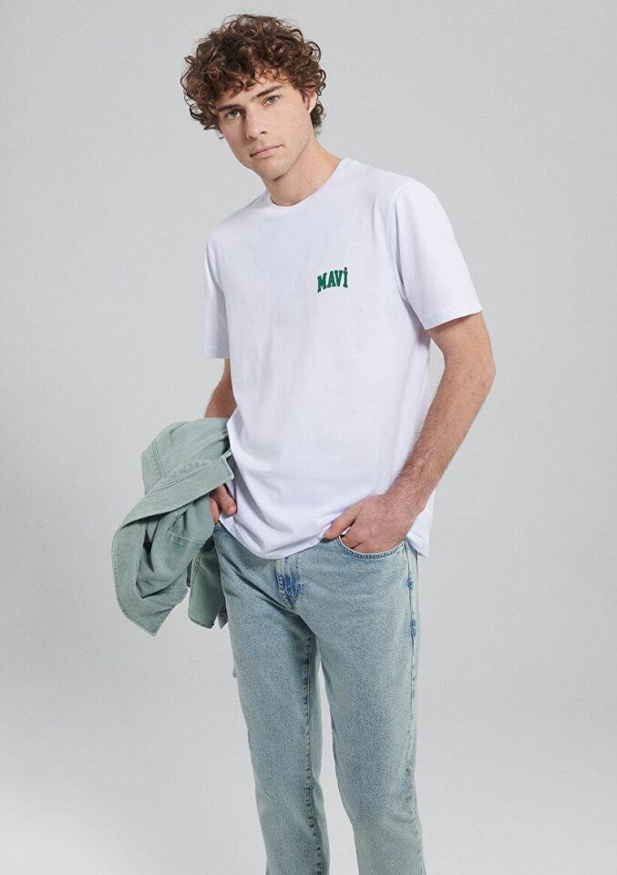 MAVİ ERKEK MAVİ LOGO TİŞÖRT BEYAZ 0611714-620