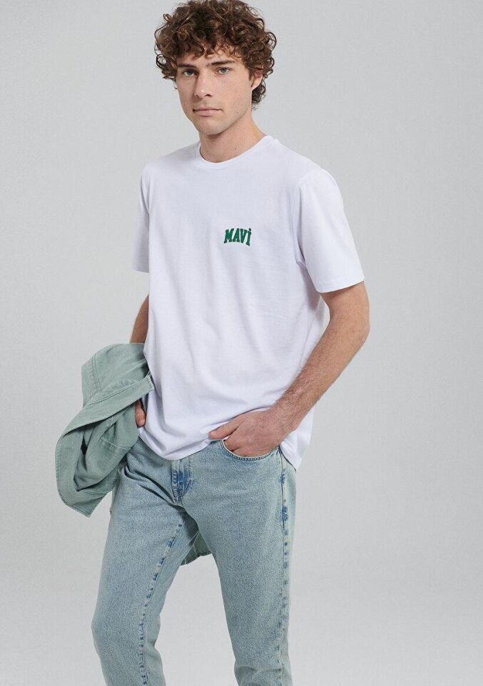 MAVİ ERKEK MAVİ LOGO TİŞÖRT BEYAZ 0611714-620