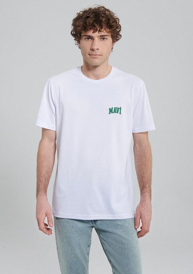 MAVİ ERKEK MAVİ LOGO TİŞÖRT Beyaz 0611714-620