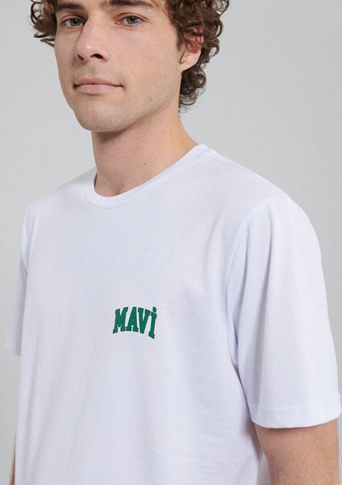 MAVİ ERKEK MAVİ LOGO TİŞÖRT BEYAZ 0611714-620