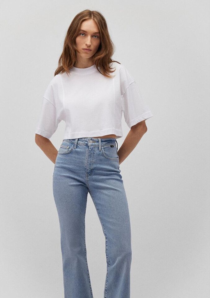 MAVİ KADIN BİSİKLET YAKA PENYE Beyaz 1612649-620