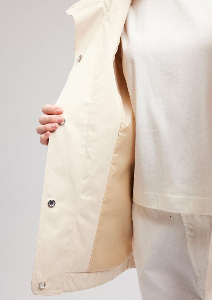 MAVİ KADIN KAPÜŞONLU CEKET Kum Beji 1110014-70134