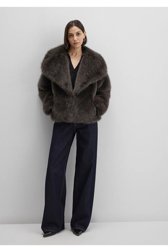 MAVİ KADIN KISA TÜYLÜ CEKET Turkish Coffee 1110781-71593