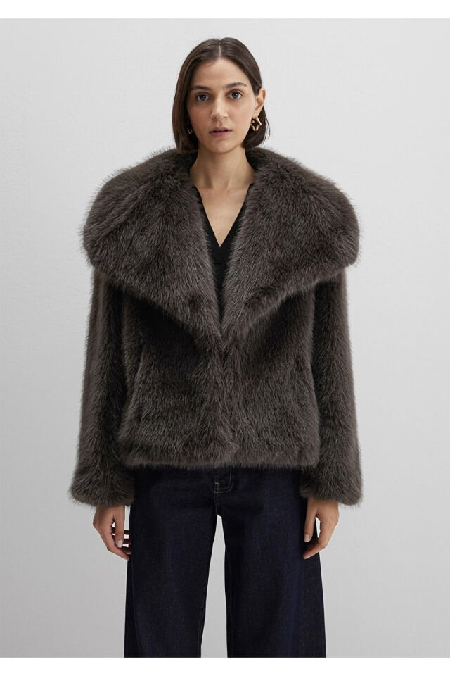 MAVİ KADIN KISA TÜYLÜ CEKET Turkish Coffee 1110781-71593