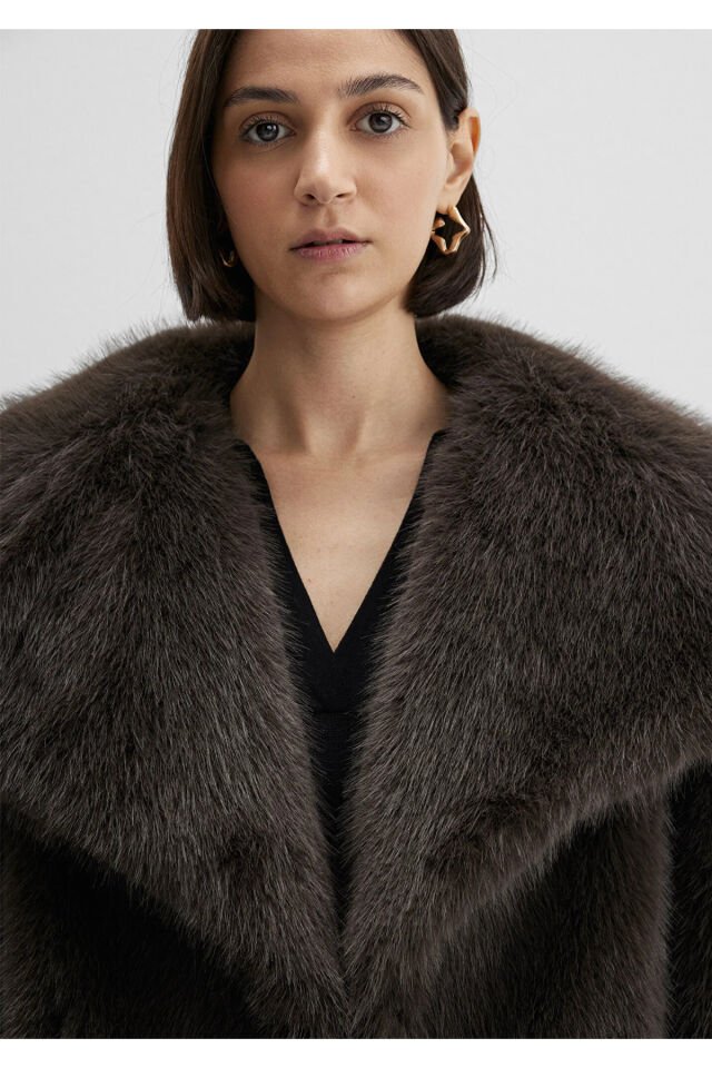 MAVİ KADIN KISA TÜYLÜ CEKET Turkish Coffee 1110781-71593