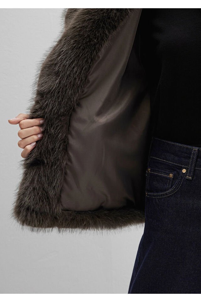 MAVİ KADIN KISA TÜYLÜ CEKET Turkish Coffee 1110781-71593