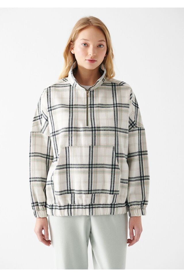 MAVİ KADIN KARELİ BLUZ Yeşil Kareli 1210297-83176