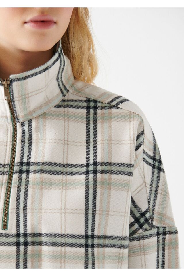 MAVİ KADIN KARELİ BLUZ Yeşil Kareli 1210297-83176